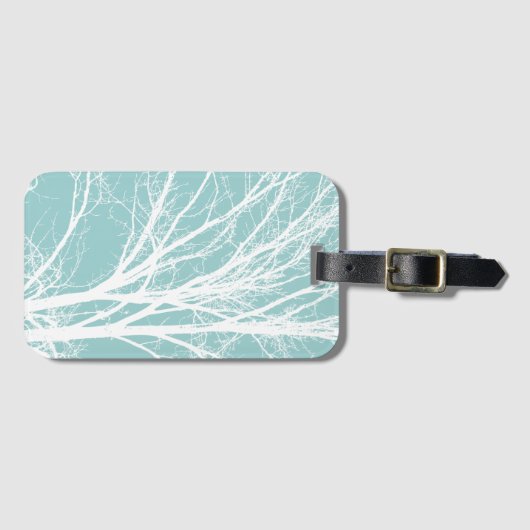 青素朴い白い木の枝 ラゲッジタグ (正面横)