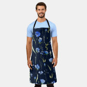 青素朴い花:植物性イラストレーション。 エプロン (着用した状態)