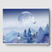 青素朴い霧の松の森私たち結婚の ゲストブック (裏面)