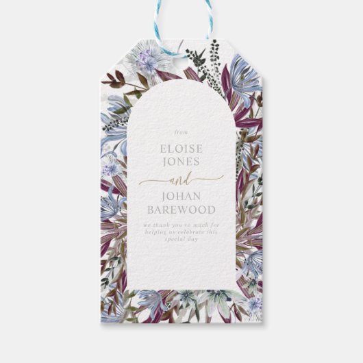 青素朴と梅の山花デザイン ギフトタグ (正面)