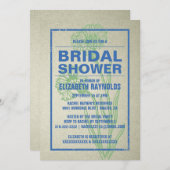 青素朴と緑のブライダルシャワー招待状 招待状 (正面/裏面)