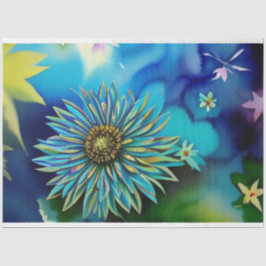 青素朴と緑の水色フローラ 薄葉紙