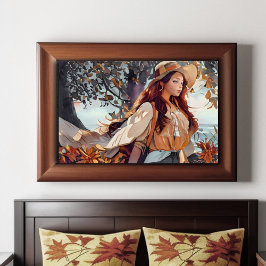 青素朴と黄褐色の水色の少女 ポスター