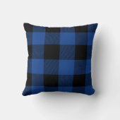 青素朴と黒のバッファローチェックのプレイド クッション (裏面)