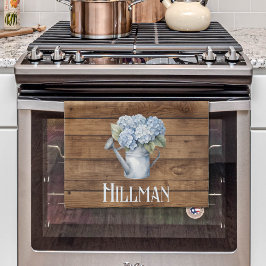 青素朴アジサイの散水缶パーソナライズされた キッチンタオル