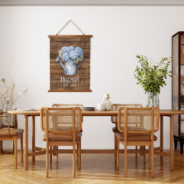 青素朴アジサイの散水缶パーソナライズされた 吊り下げ型タペストリー