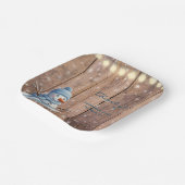 青素朴エレガントモダン雪だるま赤ちゃんシャワー ペーパープレート (傾斜あり)