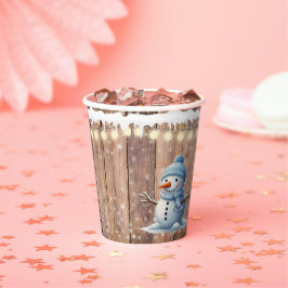 青素朴エレガントモダン雪だるま赤ちゃんシャワー 紙コップ