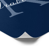 青素朴エレガントモノグパーソナライズされたラム名 ポスター (角)