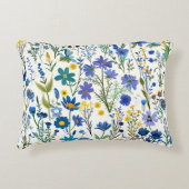 青素朴フランスの園の野草 アクセントクッション (正面)