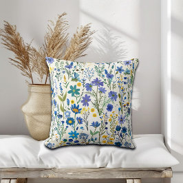 青素朴フランスの園の野草 クッション