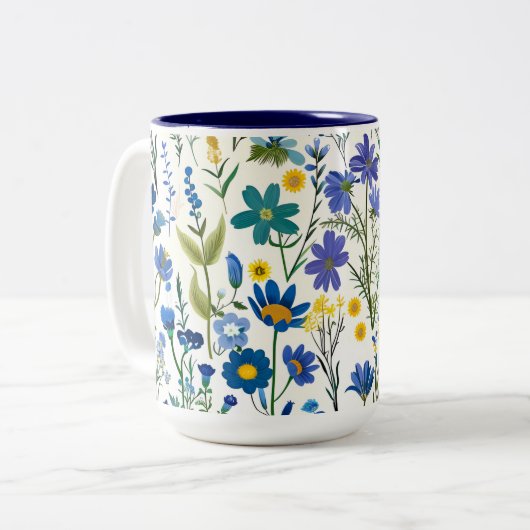 青素朴フランスの園の野草 ツートーンマグカップ (正面左)