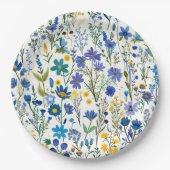 青素朴フランスの園の野草 ペーパープレート (正面)