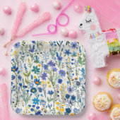 青素朴フランスの園の野草 ペーパープレート (パーティー)