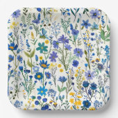 青素朴フランスの園の野草 ペーパープレート (正面)