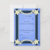 青素朴フローラの結婚テーブル座席表 招待状 (正面)