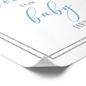 青素朴フローラシルバーシックベビーサイン用ブック ポスター (角)