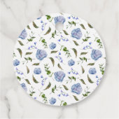 青素朴フローラブライダルシャワーメッセージカード フェイバータグ (裏面)