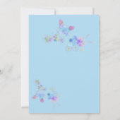 青素朴フローラ水色引っ越し祝いパーティーパーティー 招待状 (裏面)