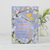 青素朴フローラ結婚式の日付の保存 セーブザデート (スタンド正面)