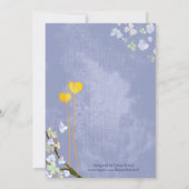 青素朴フローラ結婚式の日付の保存 セーブザデート (裏面)