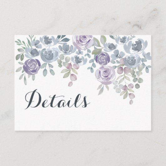 青素朴フローラQRコード結婚の詳細 エンクロージャーカード (正面)