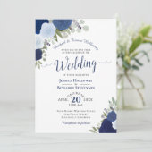 青素朴ボホウォーターバラフォーマル結婚ズ 招待状 (スタンド正面)