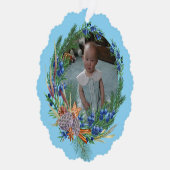 青素朴リース – あなたの写真 – パーソナライズされた オーナメントカード (右)