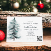 青素朴冬の雪の松のクリ企業のスマス 招待状