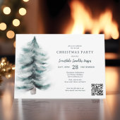 青素朴冬の雪の松のクリ企業のスマス 招待状