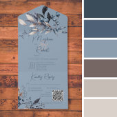 青素朴冬葉QRコード オールインワン招待状