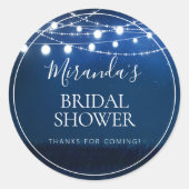 青素朴夜とストリングライトブライダルシャワー ラウンドシール (正面)
