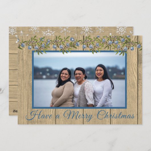 青素朴家族の写真メリークリスマス シーズンカード (正面/裏面)