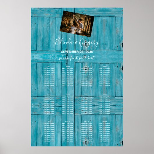 青素朴木の写真の結婚座席表 ポスター (正面)