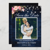 青素朴木の水彩ピンクフローラライト セーブザデート (正面/裏面)