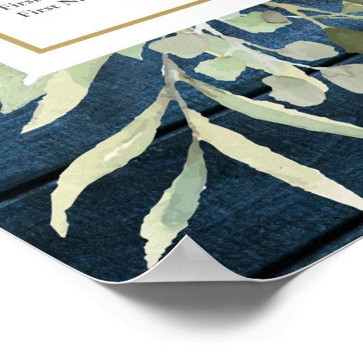 青素朴木の緑結婚の座席表 ポスター (角)