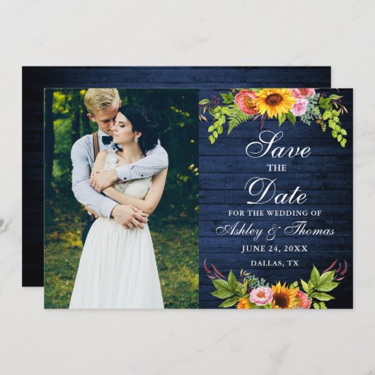 青素朴木ひまわりフローラ写真 セーブザデート (正面/裏面)