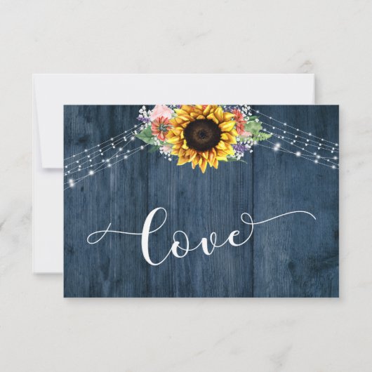 青素朴木ひまわり花束ライツ結婚ズ 出欠カード (裏面)