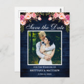 青素朴木ピンクのフローラ写真の保存日付 ポストカード (正面/裏面)