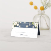 青素朴木ホワイトフラワージャイルストリングライト プレイスカード (正面)