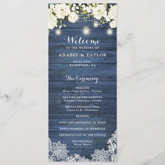 青素朴木ホワイトフラワーレース結婚ズ プログラム (正面)