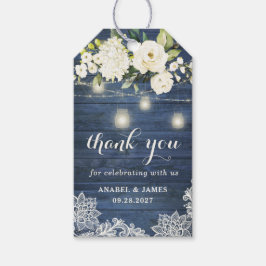 青素朴木レース白い花メイスンジャー ギフトタグ