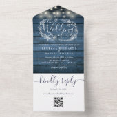 青素朴木材QRコード文字列ラ結婚イト オールインワン招待状 (内側)