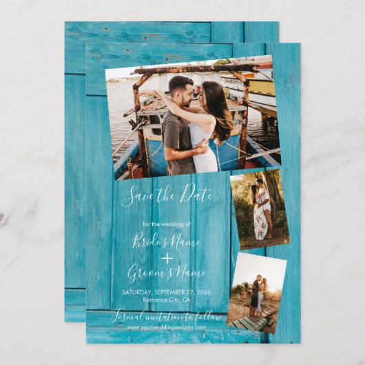 青素朴木3枚結婚の写真 セーブザデート (正面/裏面)