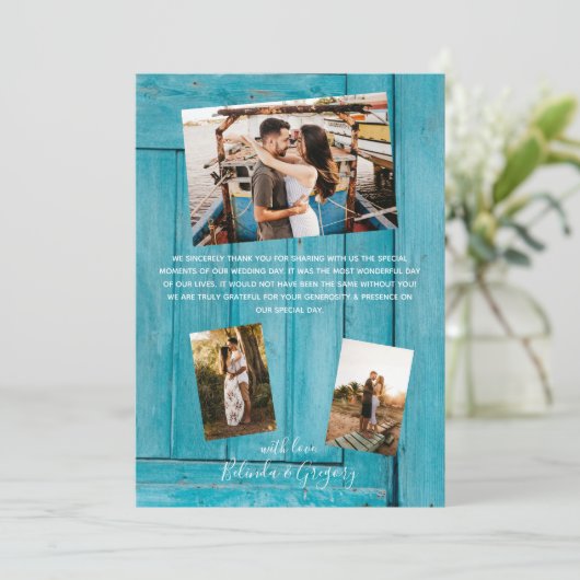 青素朴木4枚結婚のサンキューカード サンキューカード (スタンド正面)