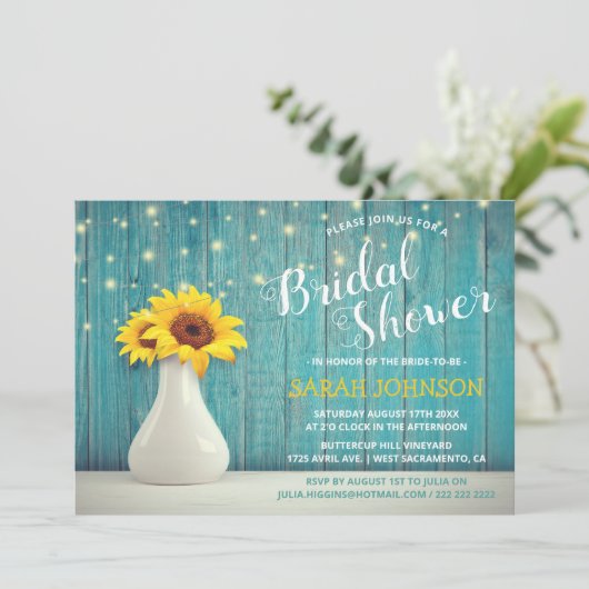 青素朴木 |ひまわりブライダルシャワー 招待状 (スタンド正面)