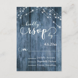 青素朴木、ホワイトライトストリングRSVP 出欠カード