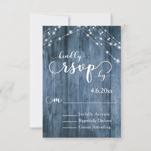 青素朴木、ホワイトライトストリングRSVP 出欠カード (正面)