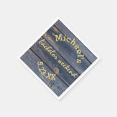 青素朴木 |学士号ウィークエンドモノグラム スタンダードカクテルナプキン (角)