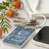 青素朴木、白い光の糸ミスター&ミセス キーホルダー (正面右)